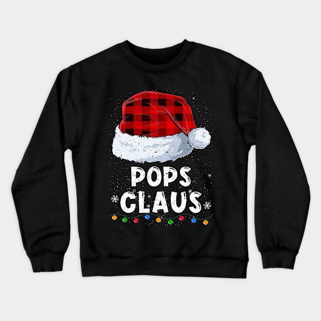Pops Claus Red Plaid Christmas Santa Family Matching Pajama Crewneck Sweatshirt by tabaojohnny